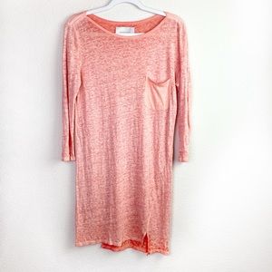 Brochu Walker Orange Coral Linen Dress w pocket